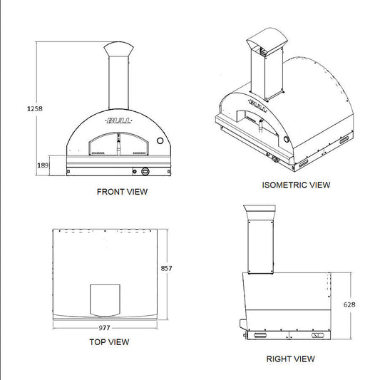 Bull BBQ Bull Extra Large Pizza Oven - LPG Gas Fuelled