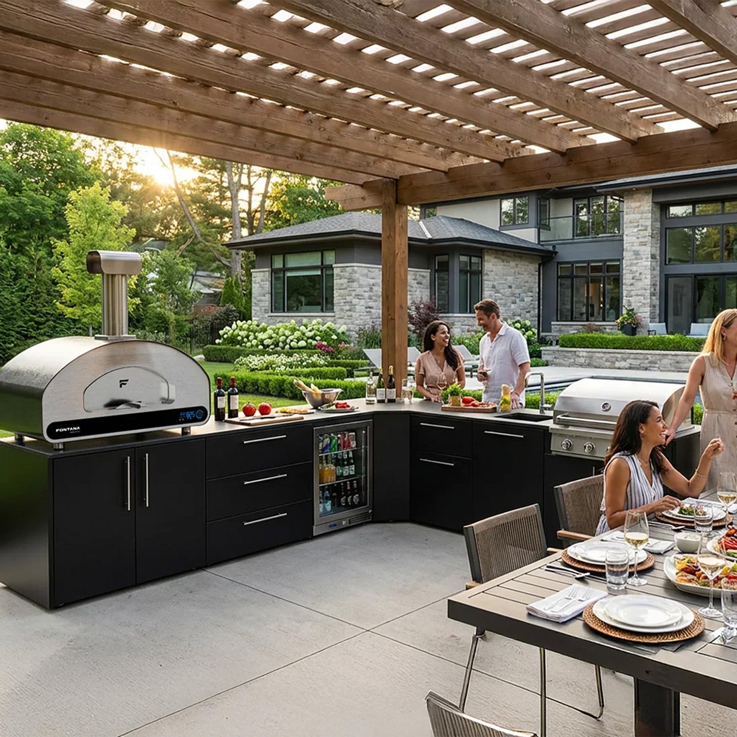 Fontana Volta 90 Duel Fuel Countertop Pizza Oven - Grey/White