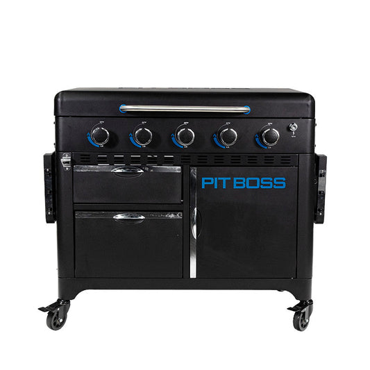 Pit Boss Ultimate Plancha: 5 Burner with Cart (30mb, with Manifold kit) - Free Cover Included