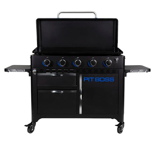Pit Boss Ultimate Plancha: 5 Burner with Cart (30mb, with Manifold kit) - Free Cover Included