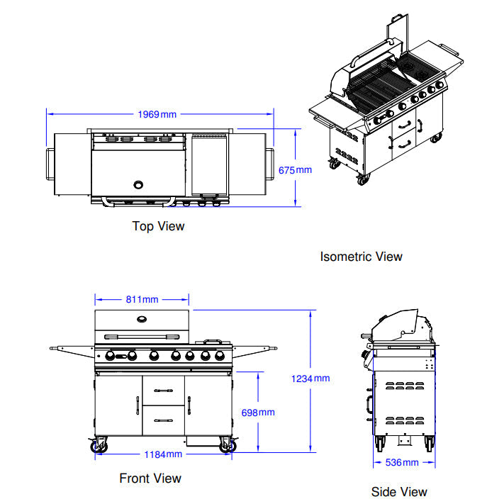 Bull BBQ 7 Burner Premium Gas BBQ