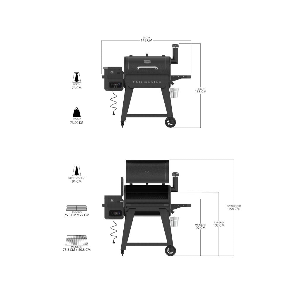 Pit Boss Pro 850 Wood Pellet Smoker - With WiFi Connectivity