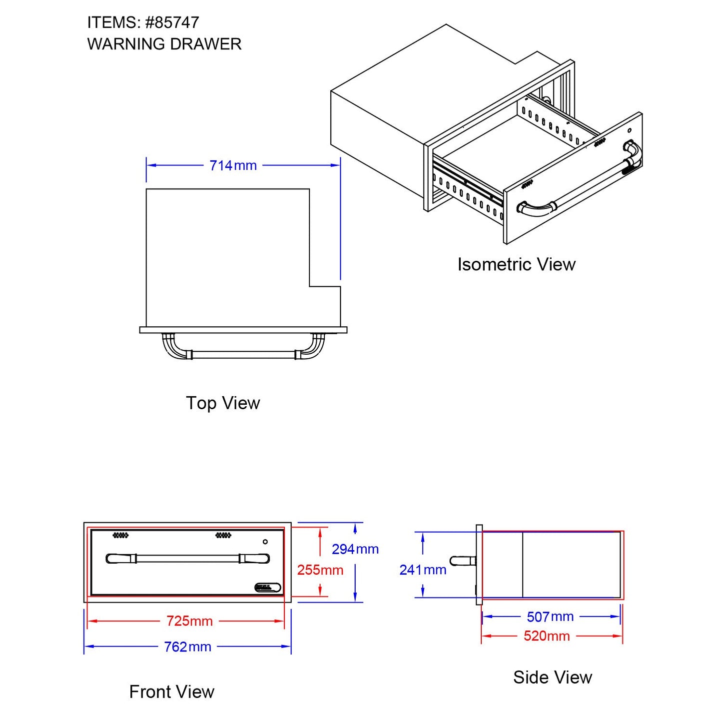 Bull BBQ Component Warming Drawer