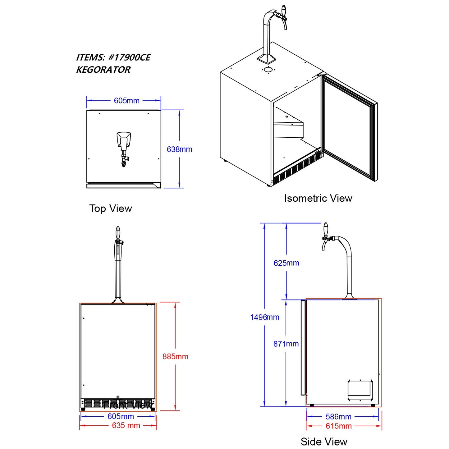 Bull BBQ Component Kegorator - Outdoor Rated