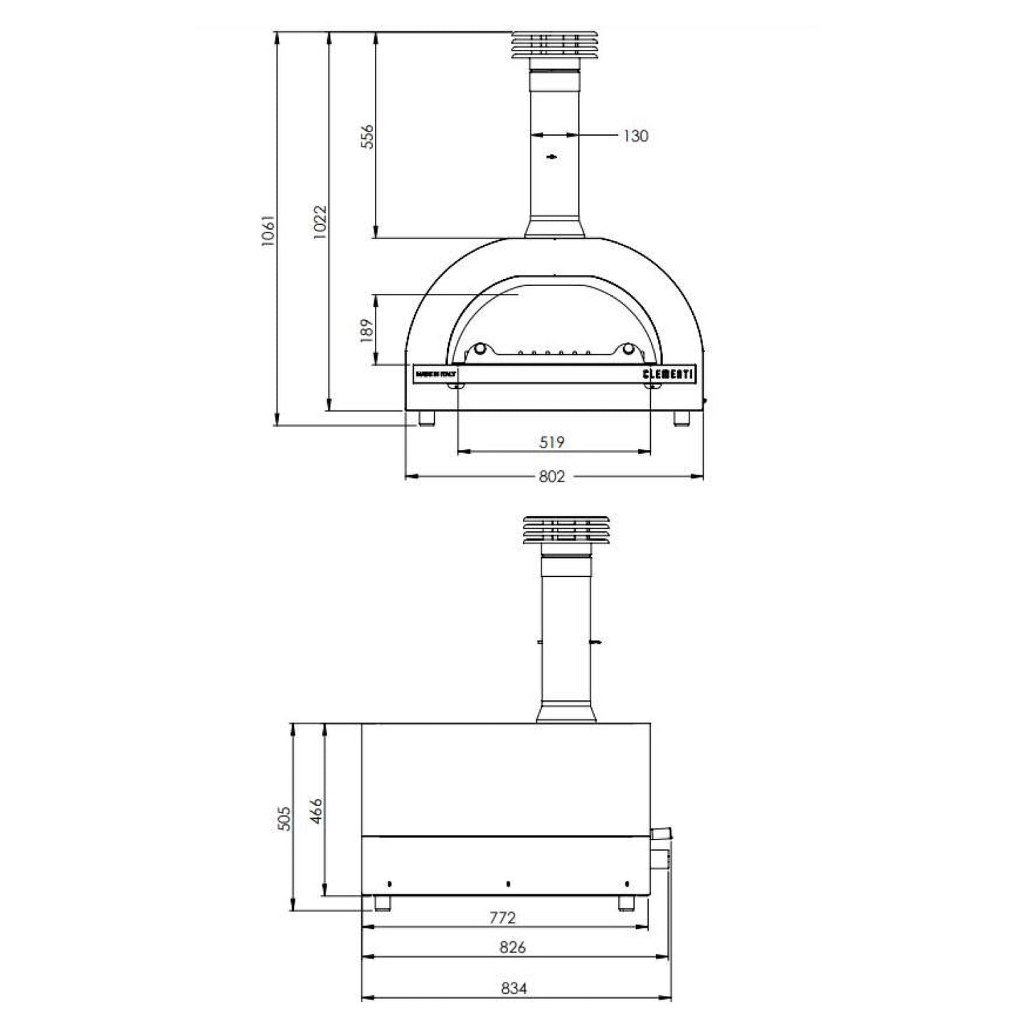 Clementi GOLD Wood Fired Pizza Oven - Small (60x60cm) - Free Tool Set Included