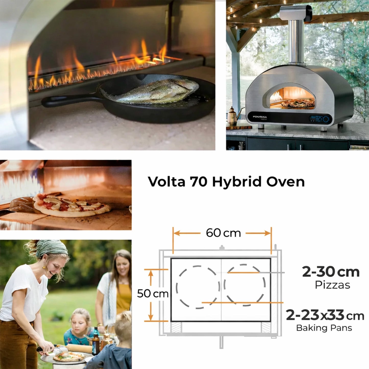 Fontana Volta 70 Duel Fuel Countertop Pizza Oven - Rosso/Red