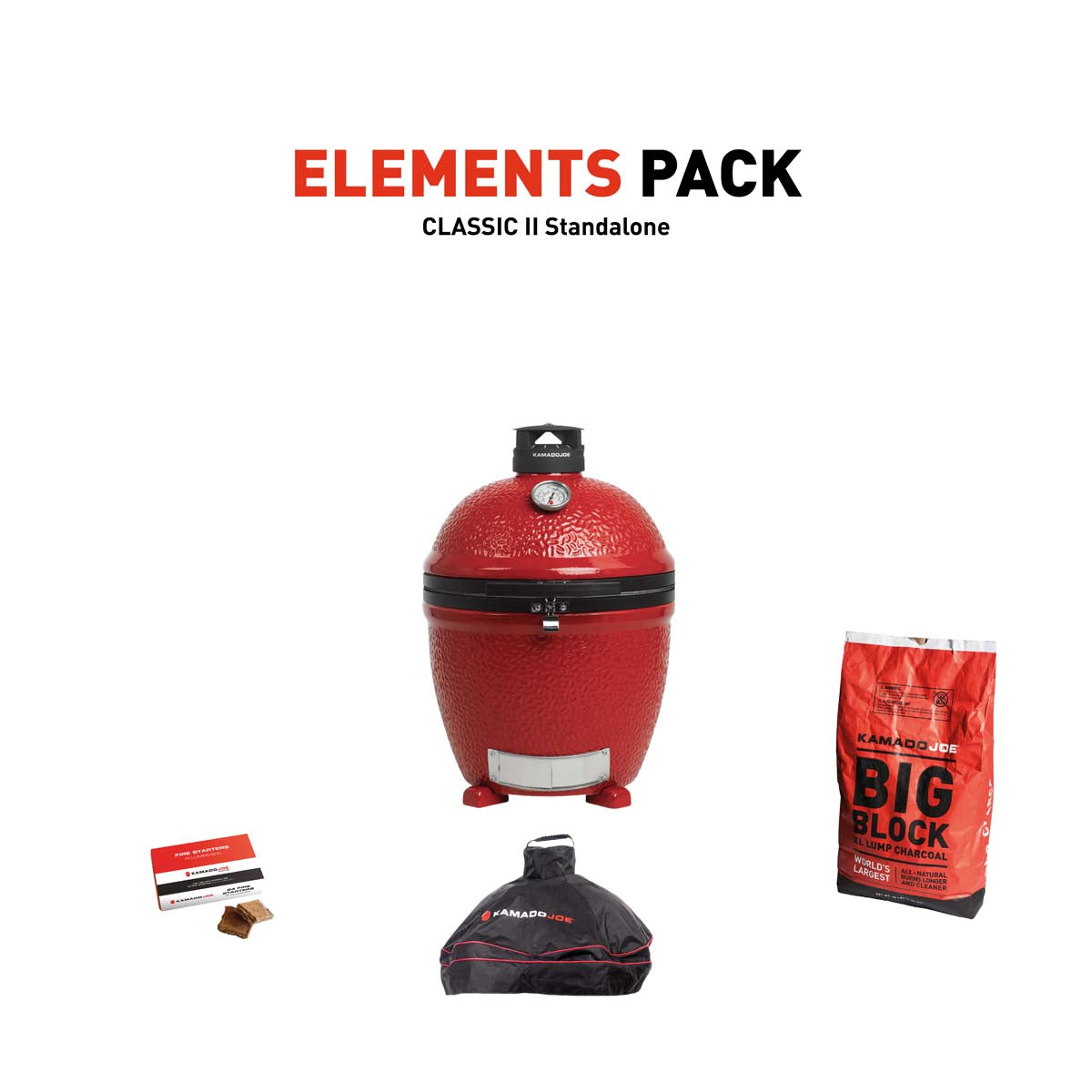Kamado Joe Classic II Stand Alone Charcoal Grill With Element Pack