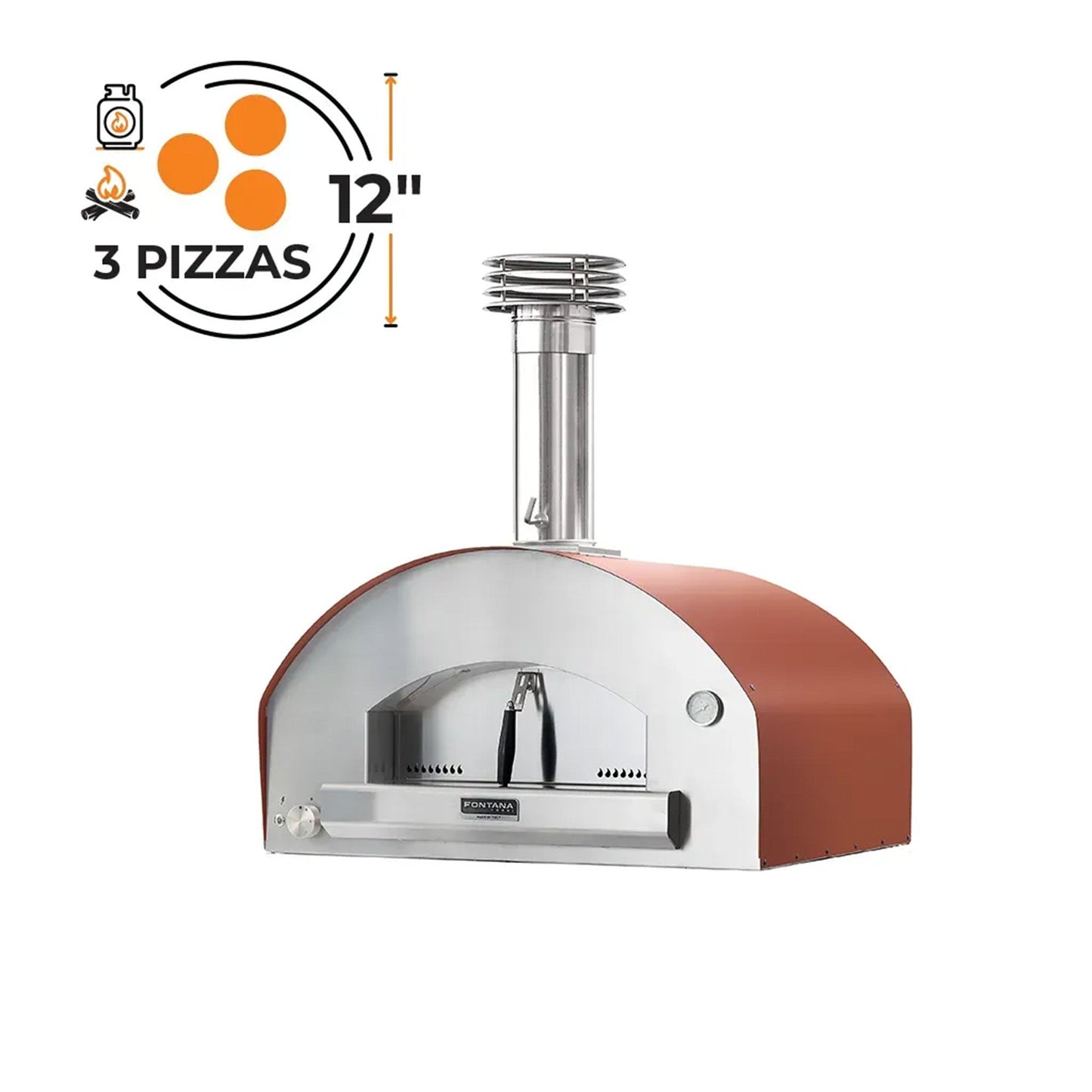 Fontana Mangiafuoco Build in Dual Fuel Pizza Oven - Available in 2 Colours