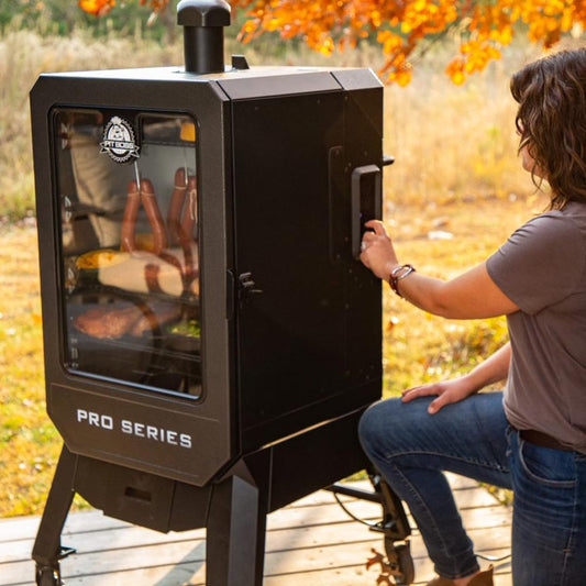 Pit Boss V4PWood Pellet Smoker - With Wi-Fi &amp; Bluetooth Connectivity - Free 6-Piece Cast Iron Cooking Set Included