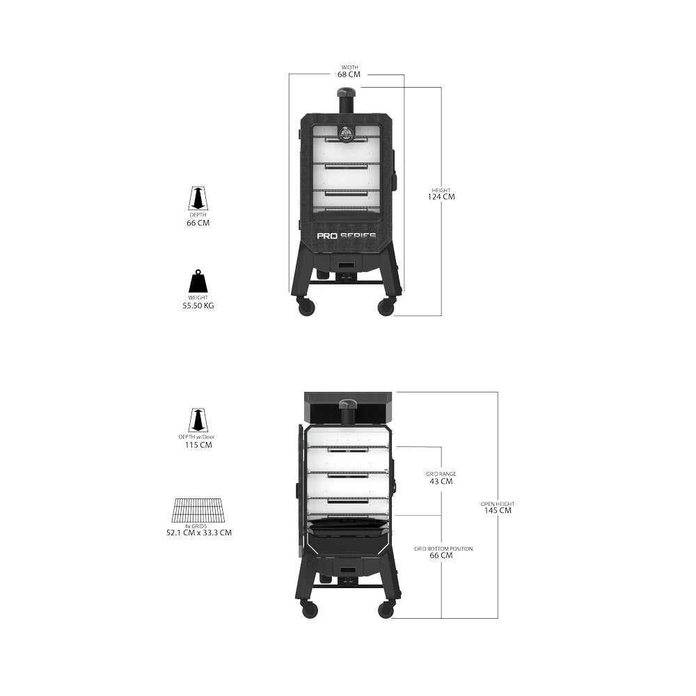Pit Boss V4PWood Pellet Smoker - With Wi-Fi &amp; Bluetooth Connectivity - Free 6-Piece Cast Iron Cooking Set Included